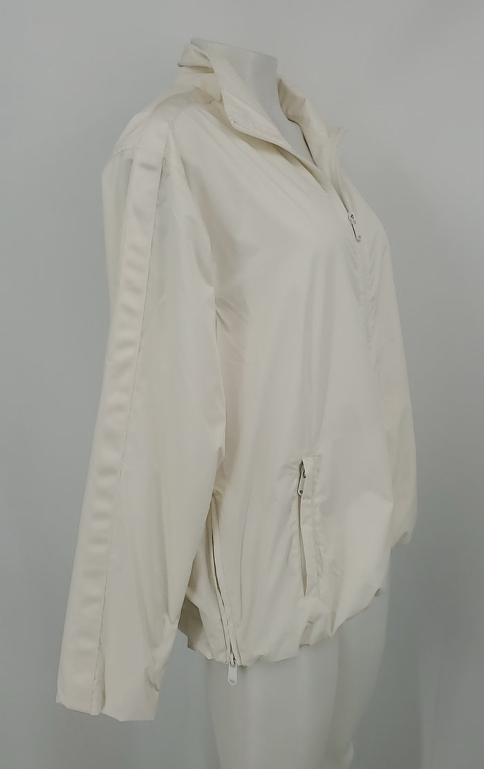 ATHLETA Off White Nylon Zip Front Size MEDIUM (M) Activewear Jacket