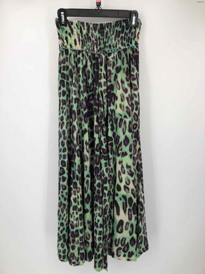 KARMA HIGHWAY Green Purple Animal Print Maxi Length Size One Size (M) Pants