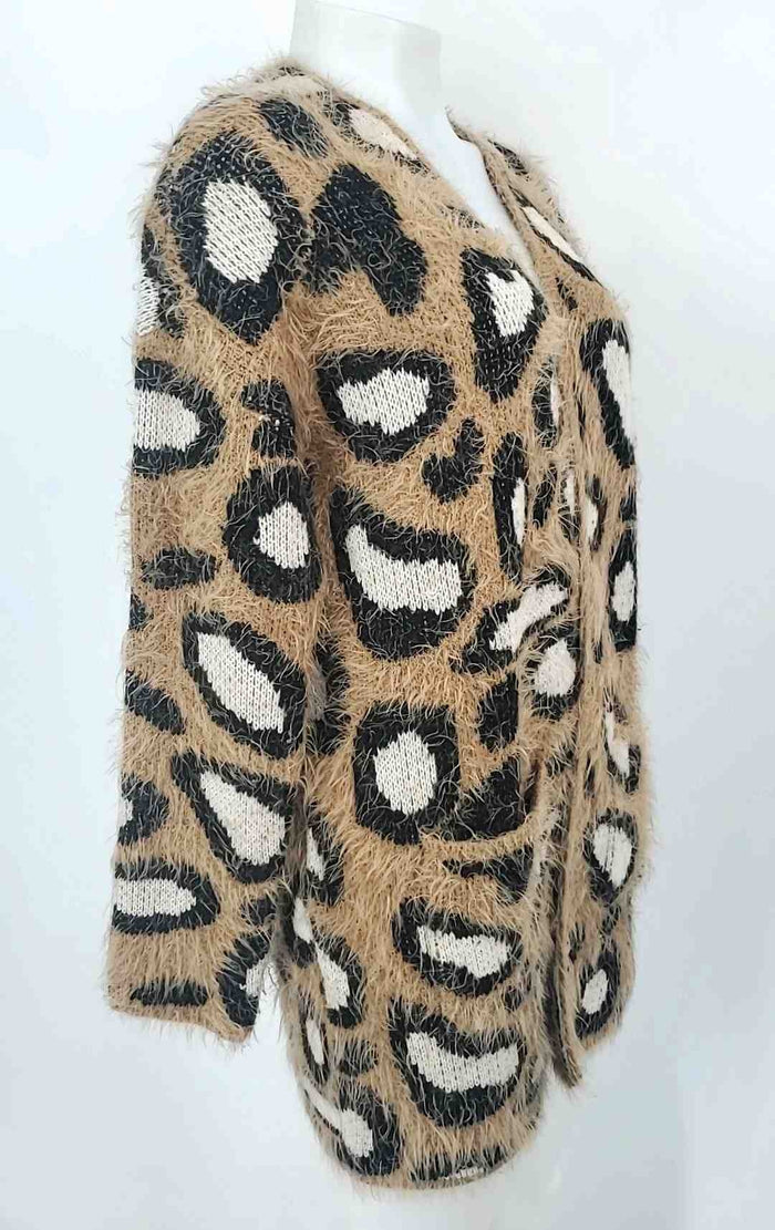 SHOW ME YOUR MUMU Tan Brown Black Leopard Duster Cardigan Sweater