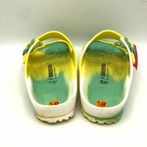 BIRKENSTOCK Green & White Yellow Rubber Tie Dyed Sandal Shoes