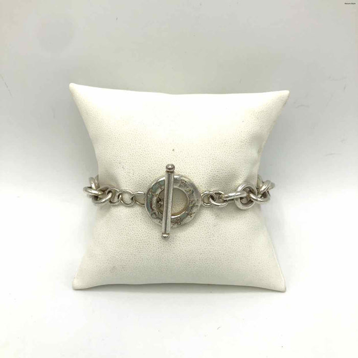 TIFFANY & CO Sterling Silver Pre Loved Chain Circle 7" ss Bracelet