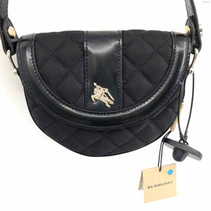 BURBERRY Black Gold Nylon Has Tag Quilted Small Crossbody Purse