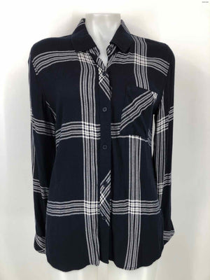 RAILS Navy White Plaid Button Down Size SMALL (S) Top