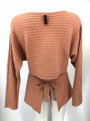 VINCE Peach Wool Ribbed Open Back Size MEDIUM (M) Sweater