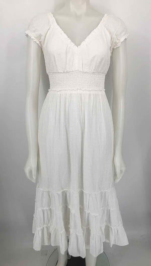 BETSEY JOHNSON White Ruffle Sundress Size X-SMALL Dress