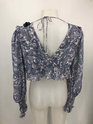 FOR LOVE & LEMONS Lilac White Multi Paisley Longsleeve Size X-SMALL Top