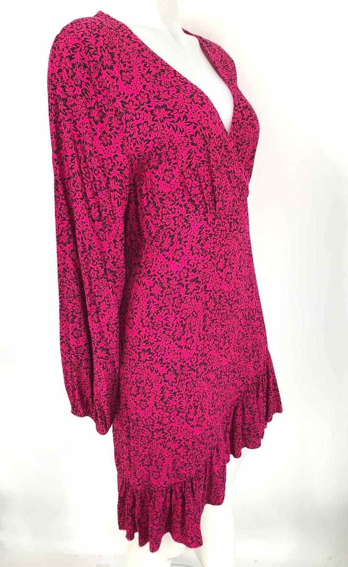 TALCO Pink Black Made in Italy Floral Longsleeve Size SMALL (S) Dress