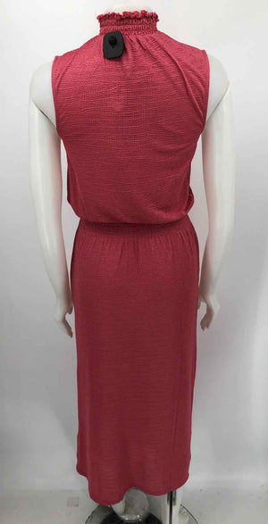 LEOTA Pink Textured Midi Length Size XXS  (XS) Dress