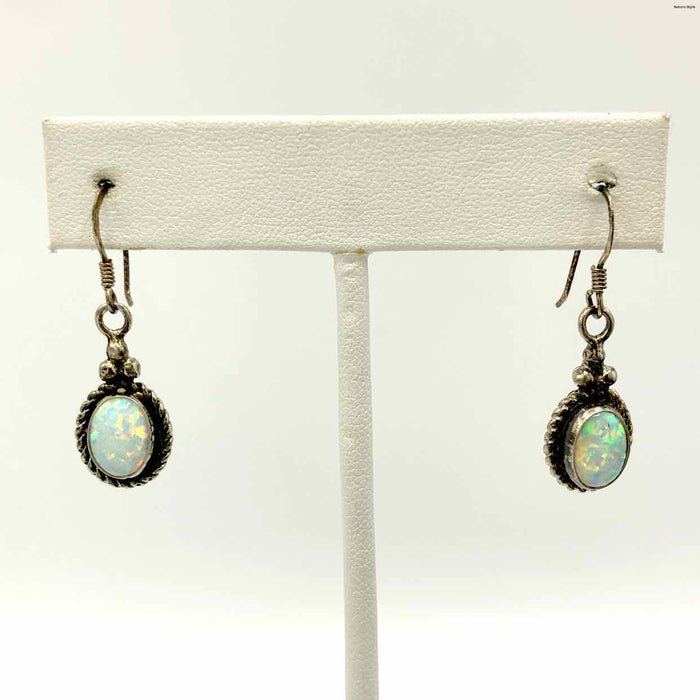 Sterling Silver Synthetic Opal ss Earrings