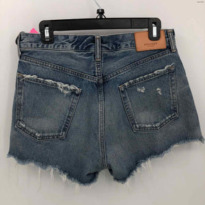 MOUSSY Light Blue Denim Distressed Button Fly Size 27 (S) Shorts