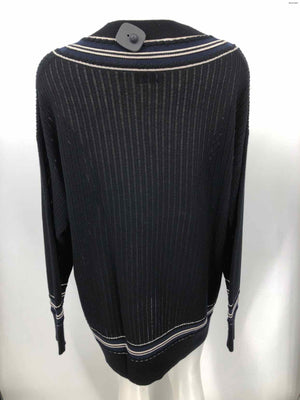 RAG & BONE Black Navy & White Wool Blend V-Neck Size MEDIUM (M) Sweater