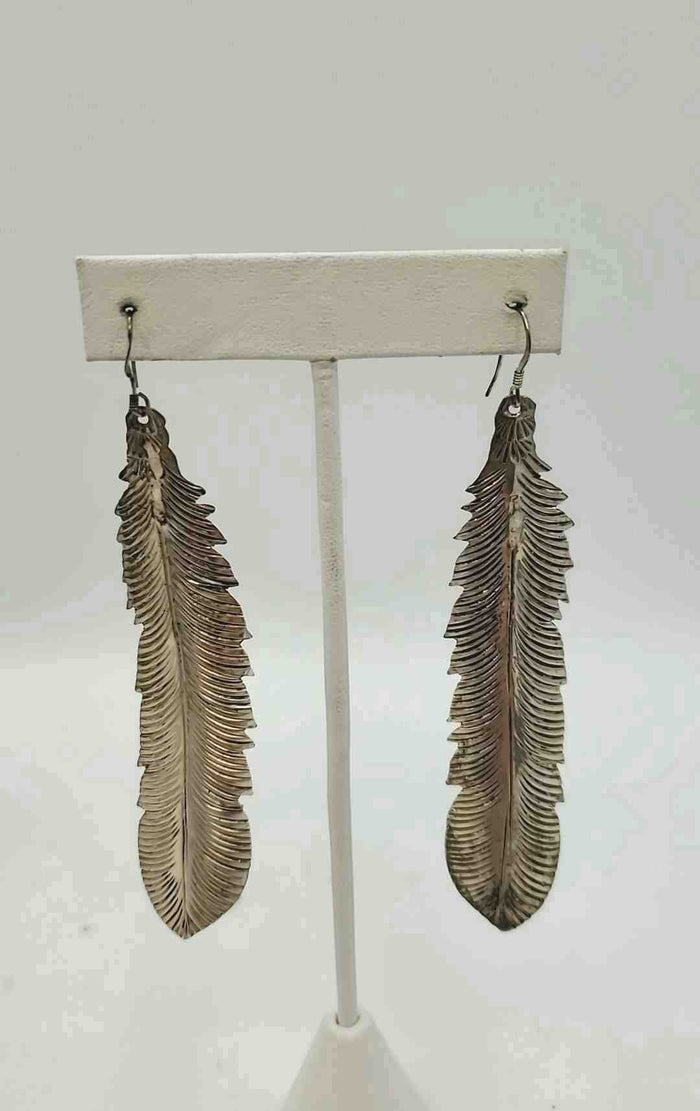 NELSON Silver Pre Loved Feather ss Earrings