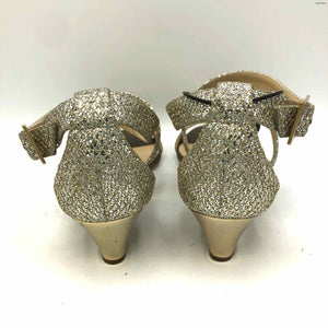 JIMMY CHOO Gold Leather Italian Made Sandal Shoe Size 38 US: 7-1/2 Shoes