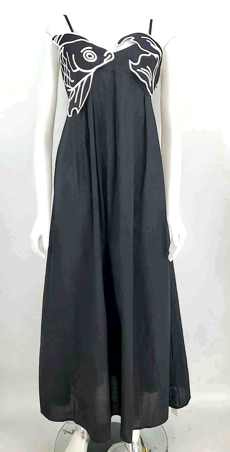 COMMENSE Black & White 90% Cotton Blend Embroidered Size MEDIUM (M) Dress – ReturnStyle