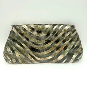 FELIX REY Silver Black Mesh Pre Loved Zebra Print Clutch