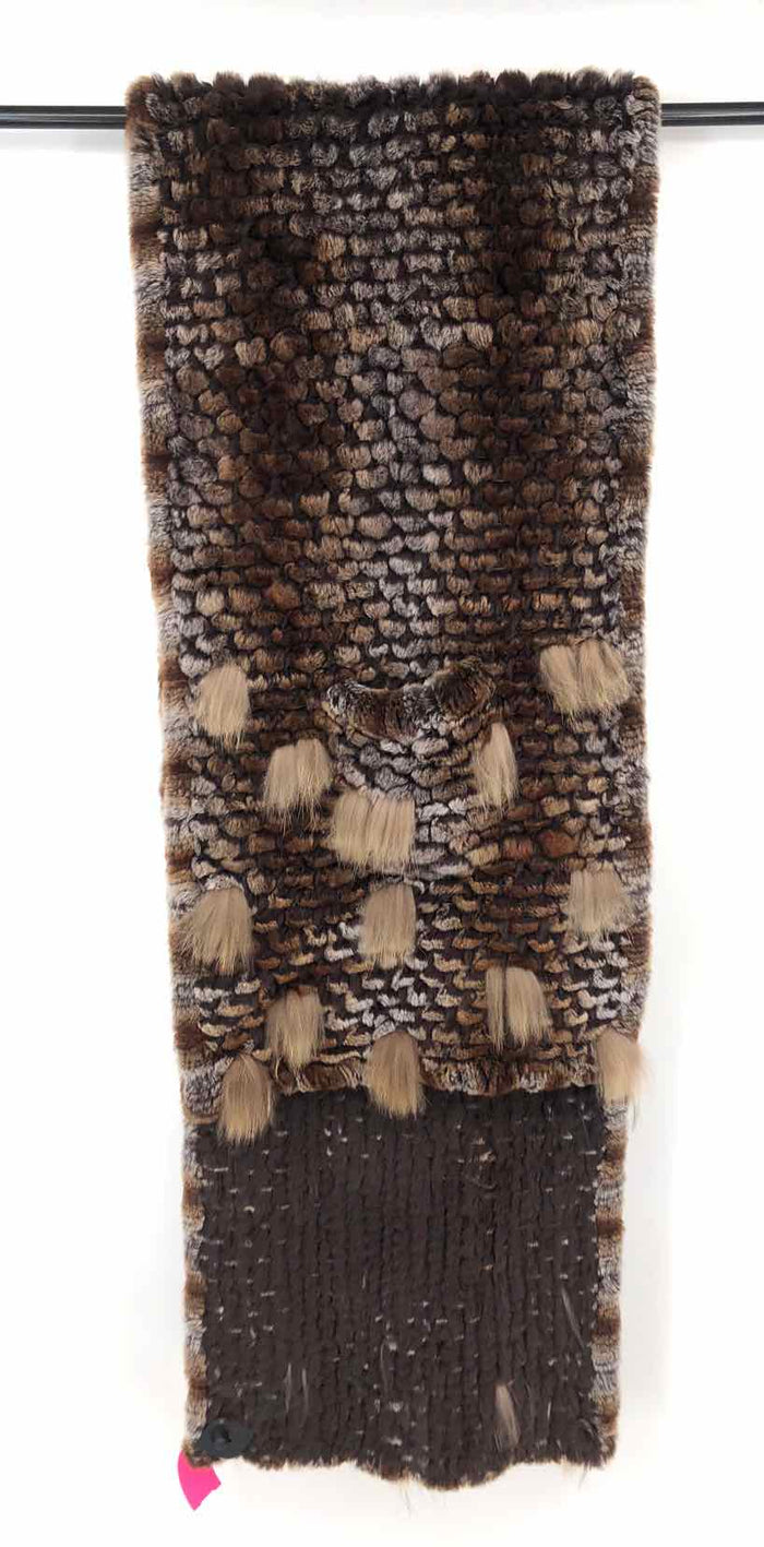 Brown Fur Pockets Scarf