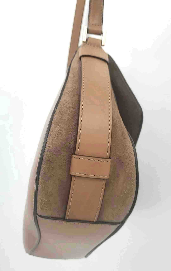 MICHAEL KORS Tan Caramel Brown Suede Leather Saddle Bag Crossbody Purse