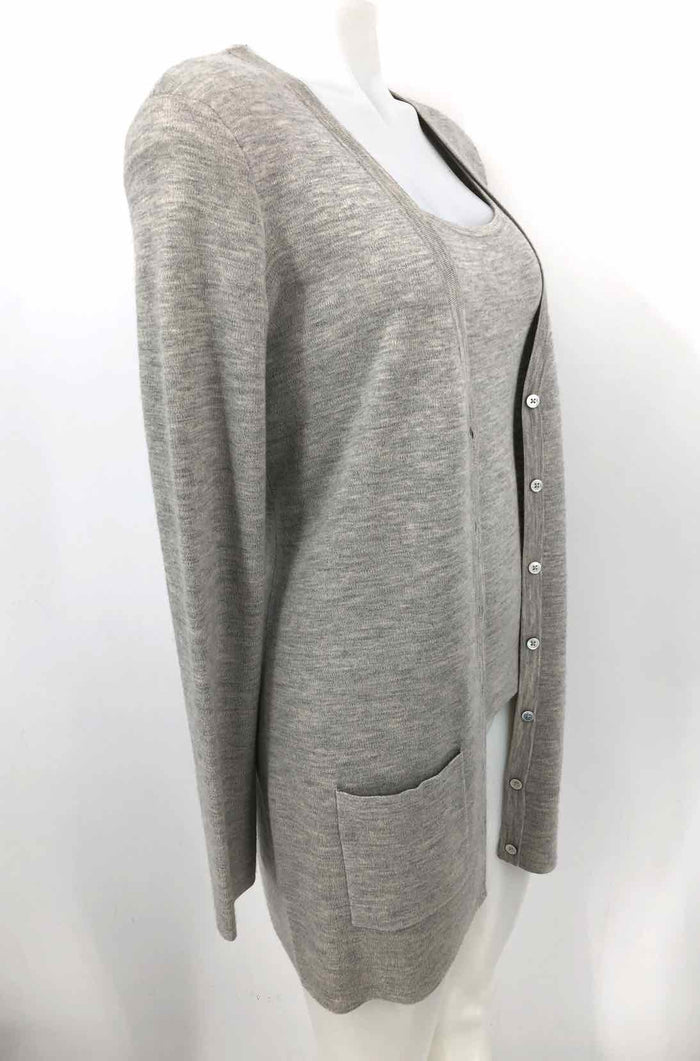 MICHAEL KORS Lt Gray Cashmere Top & Cardigan Size MEDIUM (M) Sweater