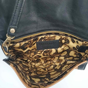 LONGCHAMP Tan Black Leather Pre Loved Shoulder Bag Purse
