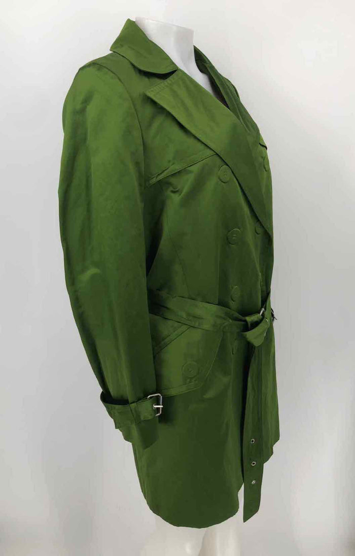 MICHAEL KORS Green Cotton Sateen Blend Made in Italy Double Breasted Jacket