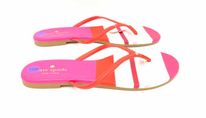 KATE SPADE Red Pink Multi Leather Upper Flip Flop Shoe Size 8 Shoes