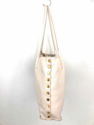 HAMMITT White Goldtone Pebbled Leather Pre Loved Tote Purse