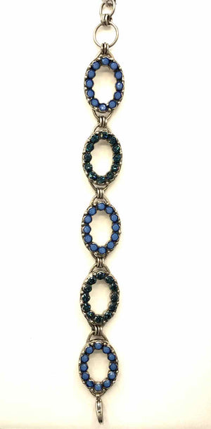 Sorrelli Blue Silvertone Crystal Ovals Bracelet