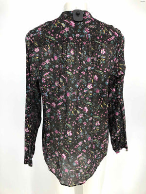 ISABEL MARANT Lavender Black Multi Cotton Made in India Floral Top