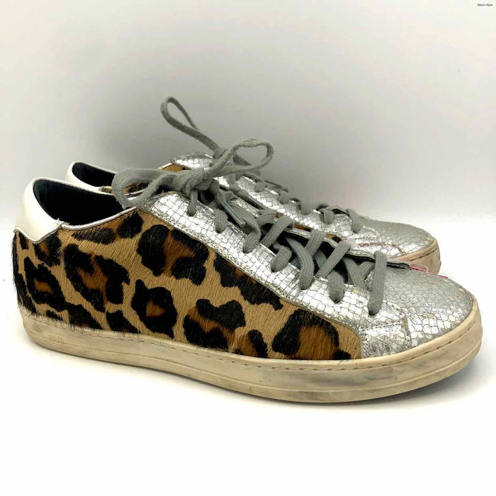 P448 Tan Silver Furry Sneaker Shoe Size 39 US: 8-1/2 Shoes