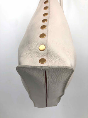 HAMMITT White Goldtone Pebbled Leather Pre Loved Tote Purse