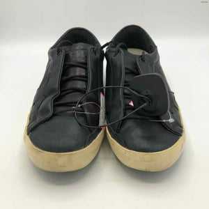 GOLDEN GOOSE Black Beige Leather Italian Made Distressed Sneaker Shoes