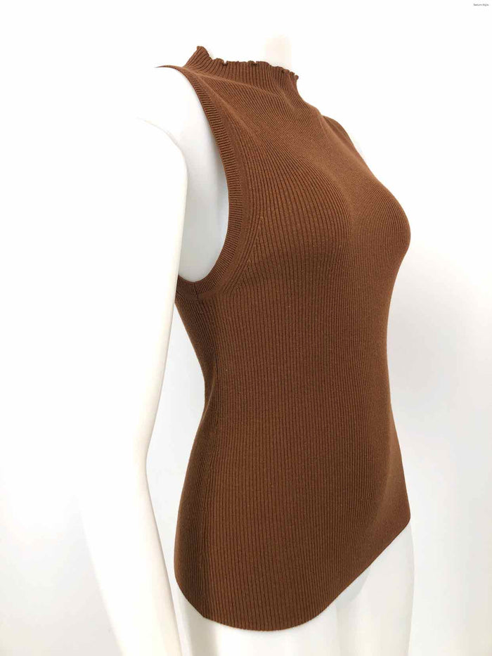 ENZA COSTA Brown Knit Tank Size MEDIUM (M) Top