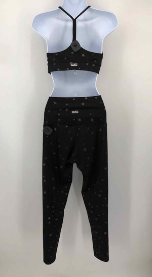CHRLDR Black Gold Star Legging & Top Size MEDIUM (M) Activewear Set