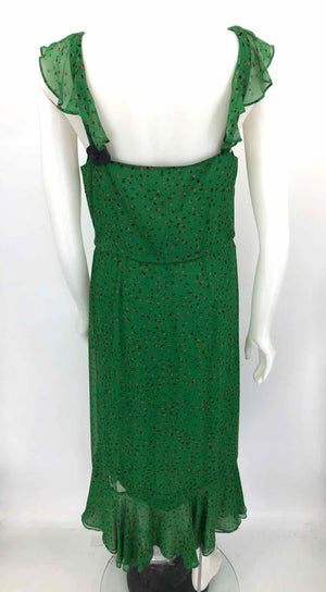 VERONICA BEARD Green Red & Black Silk Floral Wrap Size 10  (M) Dress