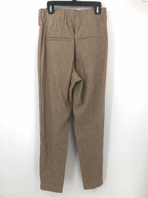 BRUNELLO CUCINELLI Tan Linen Italian Made Pleated Tapered Size SMALL (S) Pants