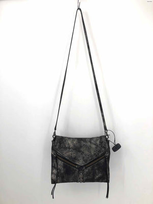 BOTKIER Black Silver Gray Leather Crossbody Purse