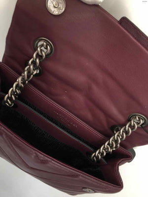 KURT GEIGER Burgundy Leather Pre Loved Quilted Crossbody Purse