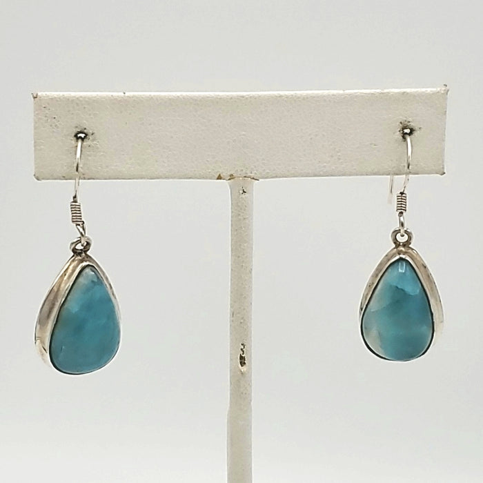 Sterling Silver Larimar Teardrop ss Earrings