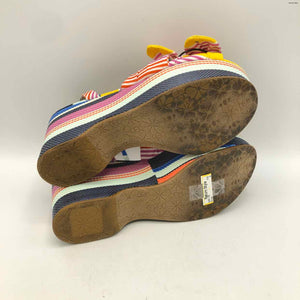 KATE SPADE Navy Multi Yellow Platform Sandal Shoe Size 7 Shoes