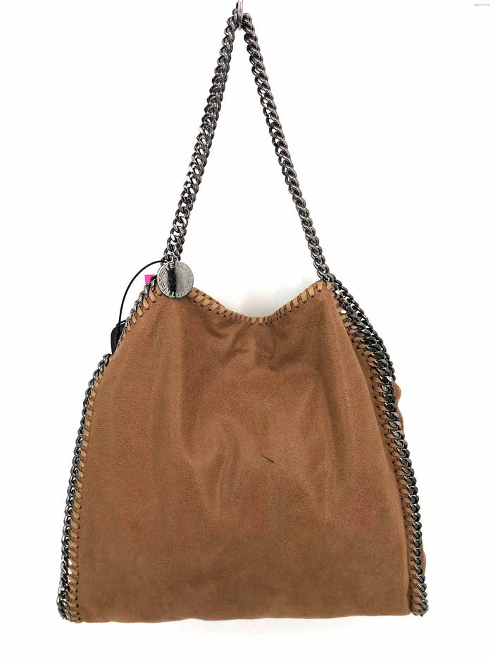 STELLA MCCARTNEY Tan Gunmetal Suede AS IS - hole Chain Trim Shoulder Bag Purse