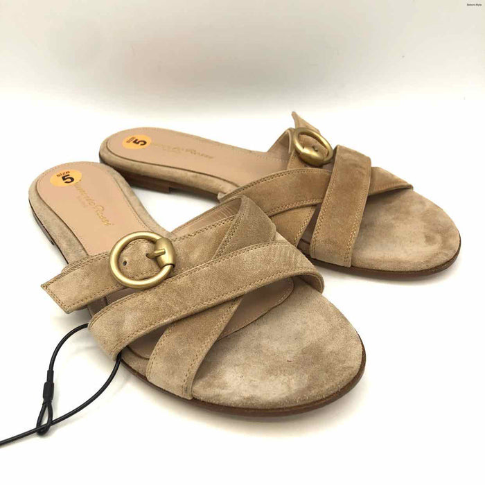 GIANVITO ROSSI Beige Suede Italian Made Sandal Shoe Size 35 US: 5 Shoes