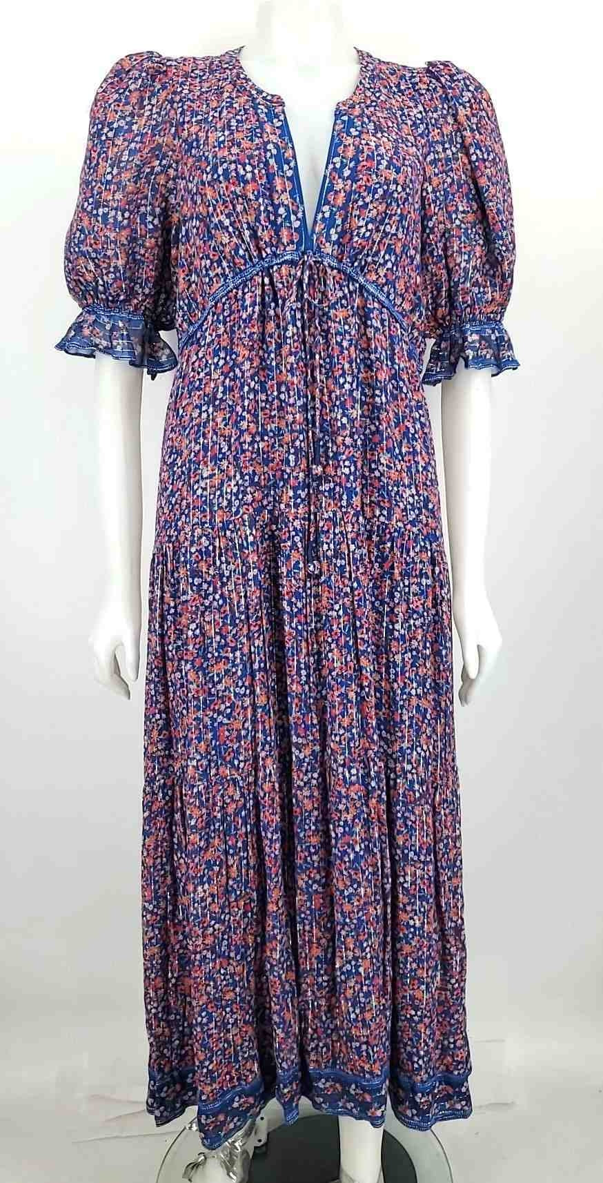 SAYLOR Royal Blue Pink Multi Floral Print Short Leggings Size LARGE (L)  Dress – ReturnStyle