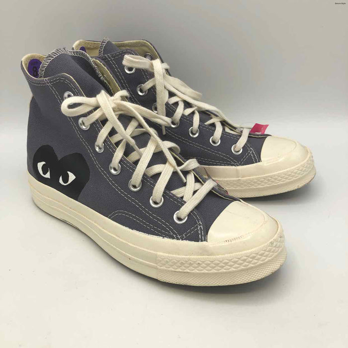 CONVERSE PLAY COMME des GARCONS Gray Ivory & Red Canvas High Top Sneaker Shoes