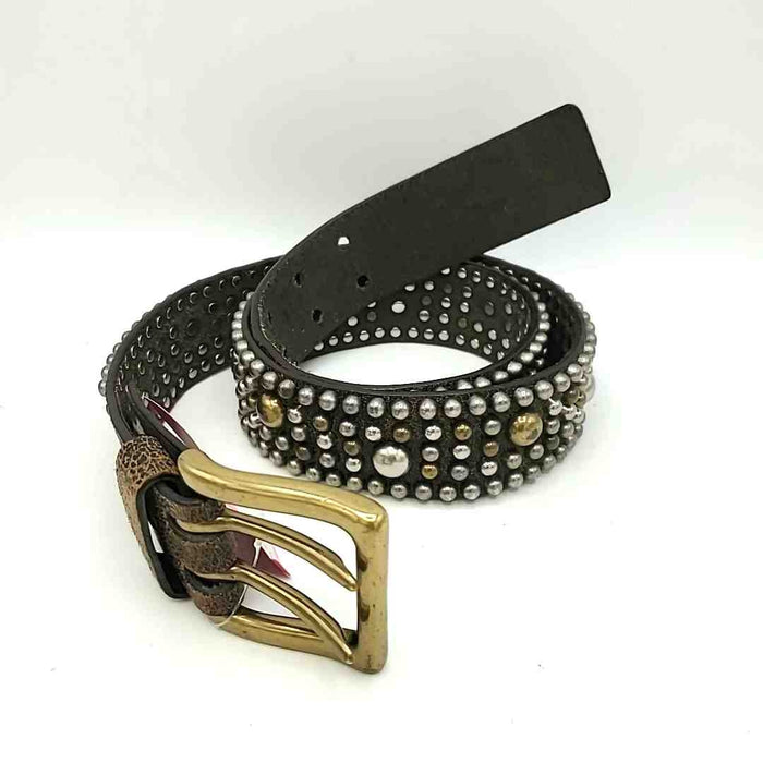 Brown Silvertone Studded Pre Loved Belt