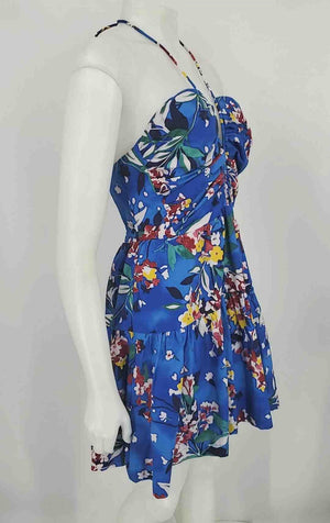 ANTHROPOLOGIE Blue White Multi Floral Mini Halter Size MEDIUM (M) Dress ReturnStyle ANTHROPOLOGIE Blue White Multi Floral Mini Halter Size MEDIUM (M) Dress ReturnStyle