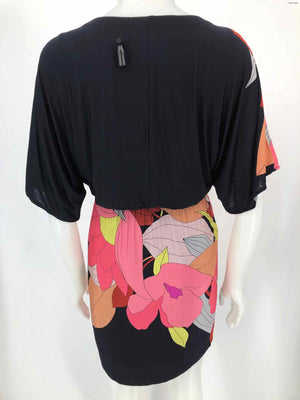TRINA TURK Pink Black Multi Print Short Sleeves Size 4  (S) Dress
