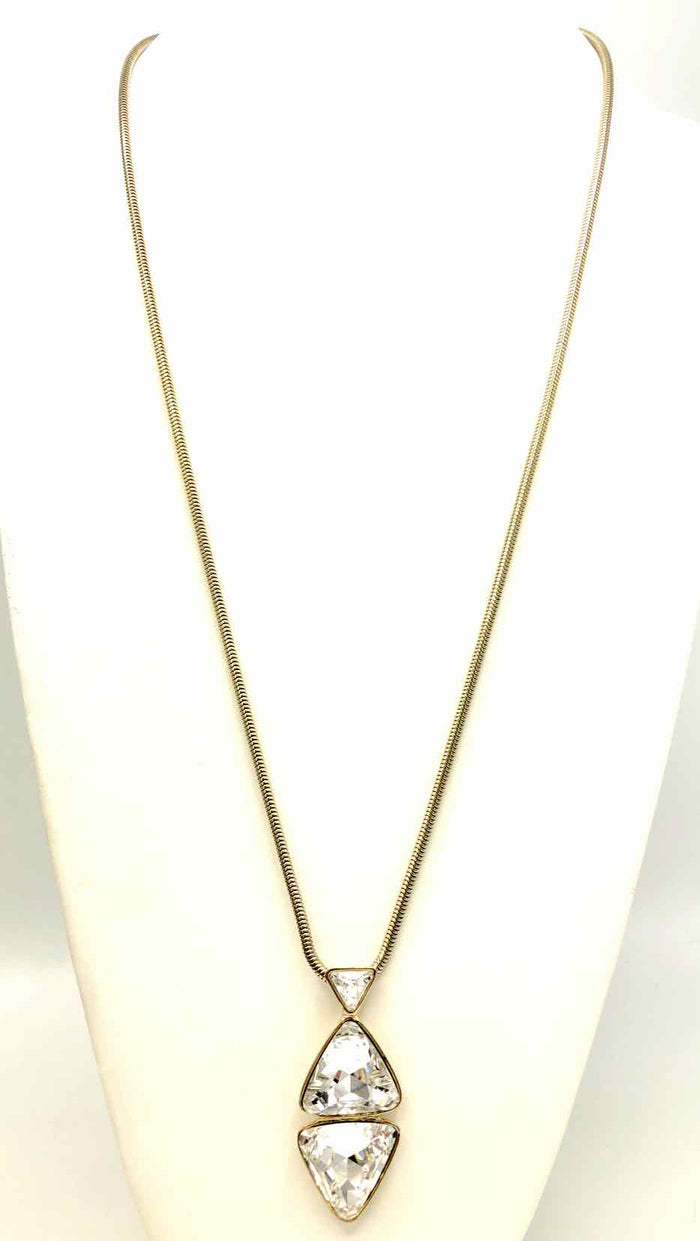 ST. JOHN Goldtone Clear Crystal from Swarovski Pre Loved AS IS Necklace