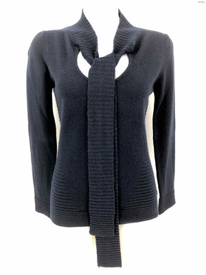 MILLY Navy Cashmere Blend Tie Longsleeve Size MEDIUM (M) Sweater