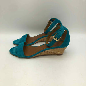 TORY BURCH Turquoise Suede 2" Wedge Shoe Size 6 Shoes