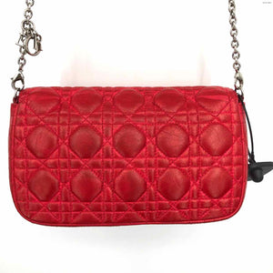 DIOR Red Silver Leather as is - well loved Quilted Purse